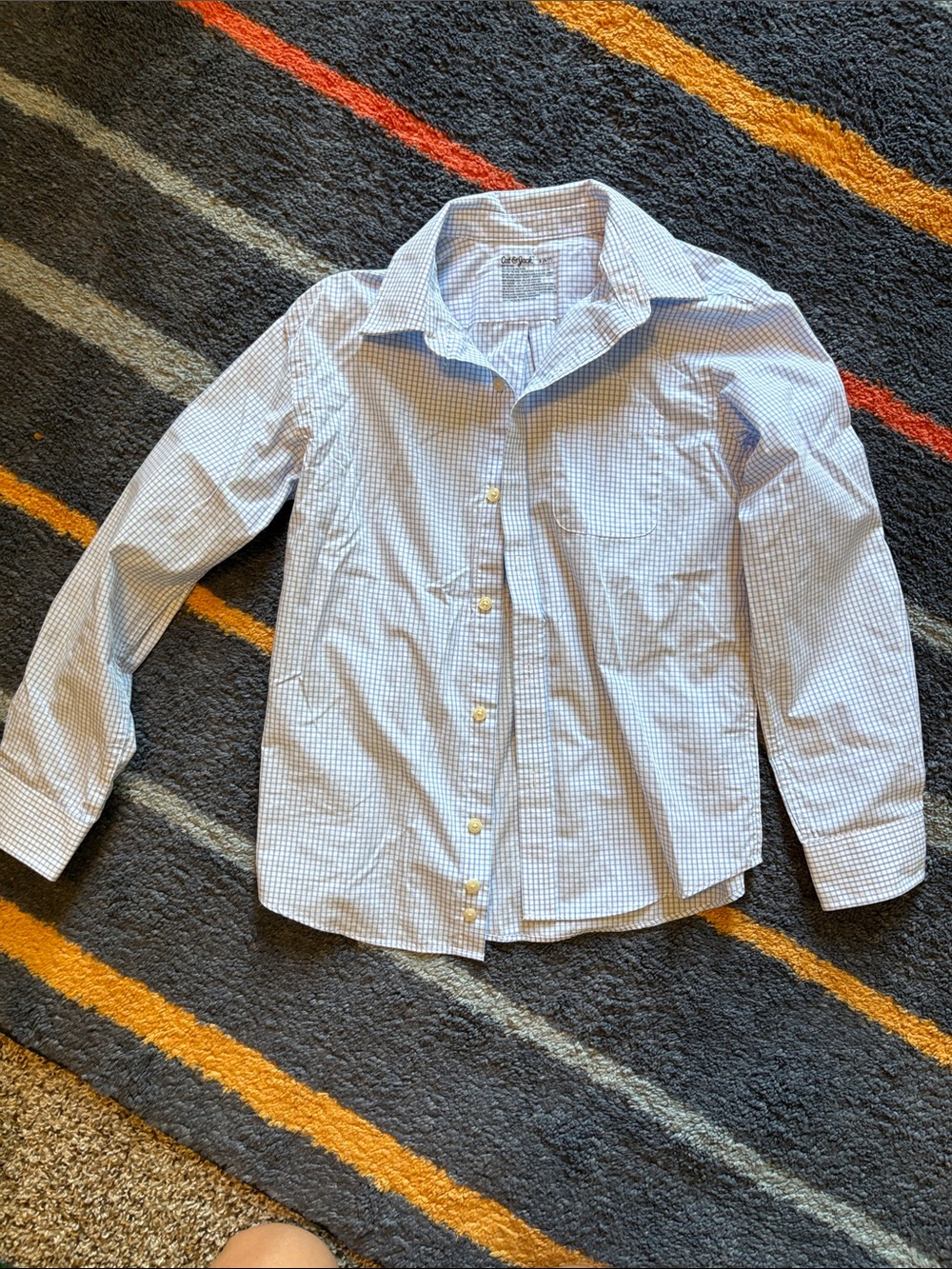 Cat & Jack Blue and White Check Button-Up Shirt